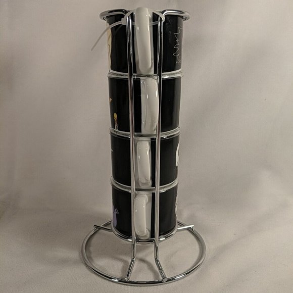 Disney Villains Stackable Coffee Mug Cups Tower Complete Set of 4 NEW Cruella - Picture 4 of 16